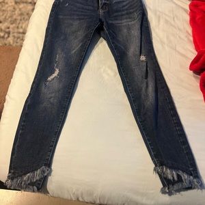 KanCan jeans with frayed bottoms